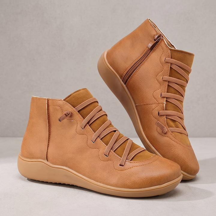 Bottines Femme Confort Lacées Fermeture Zip