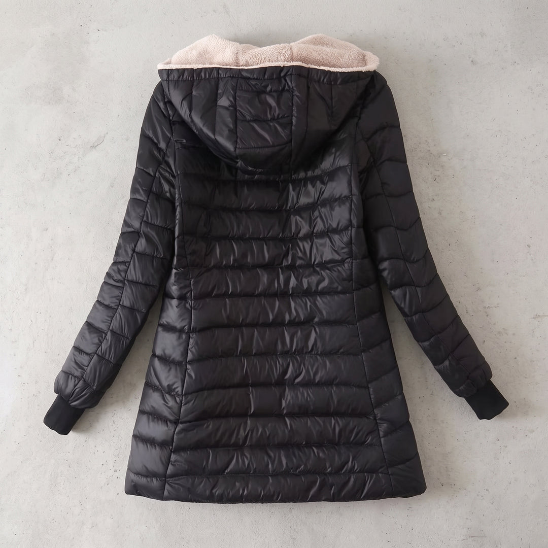 Parka d'Hiver Femme Matelassé à Capuche Doublure Sherpa