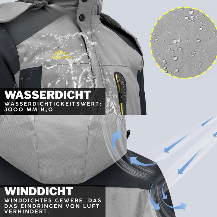 Veste Imperméable à Capuche et Poches Zippées pour Homme