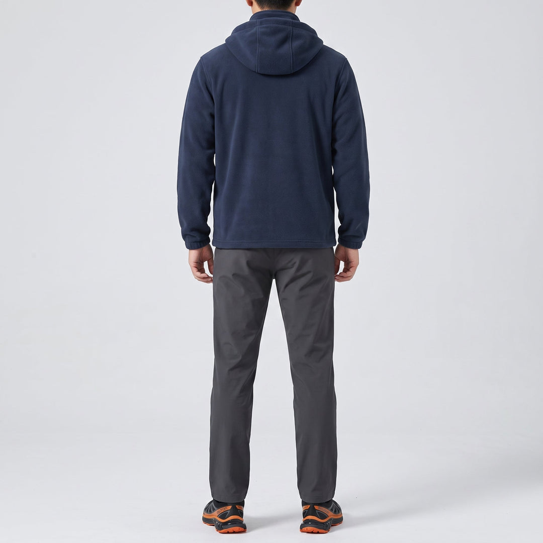 Polaire Homme Coupe-Vent à Capuche Poches Zippées