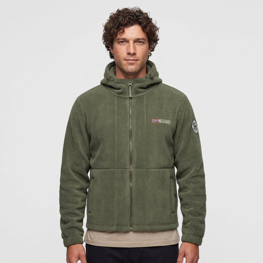 Polaire Homme Coupe-Vent à Capuche Poches Zippées