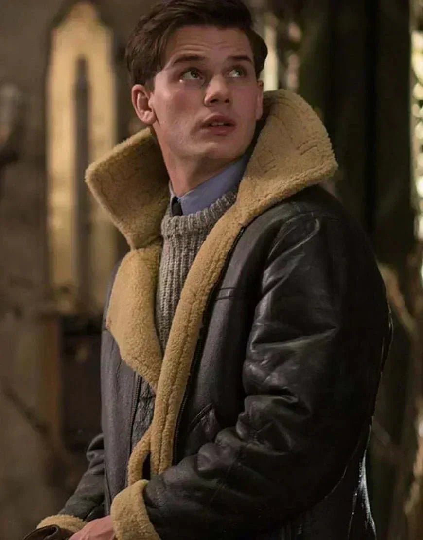 Veste en Cuir Homme Col Fourrure