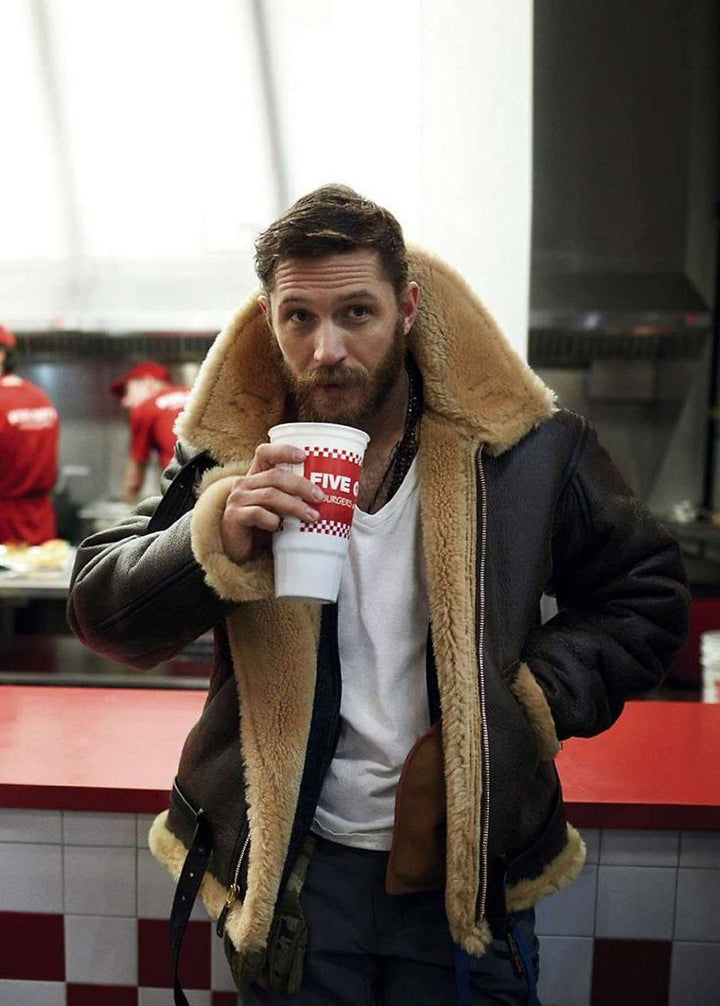 Veste en Cuir Homme Col Fourrure