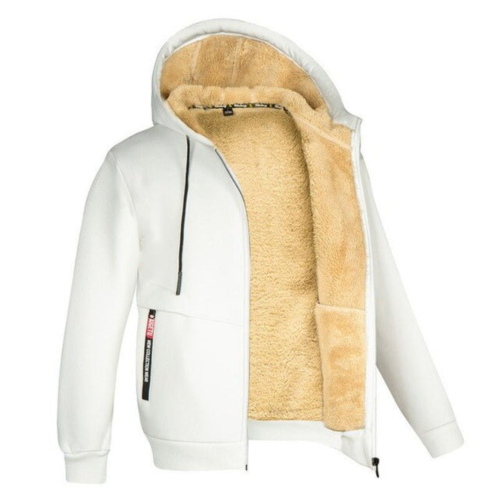 Gilet d’Hiver Homme en Maille Zippé avec Doublure en Laine