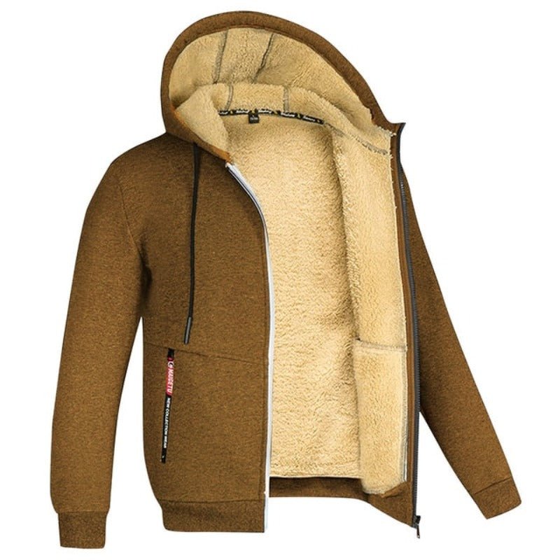 Gilet d’Hiver Homme en Maille Zippé avec Doublure en Laine