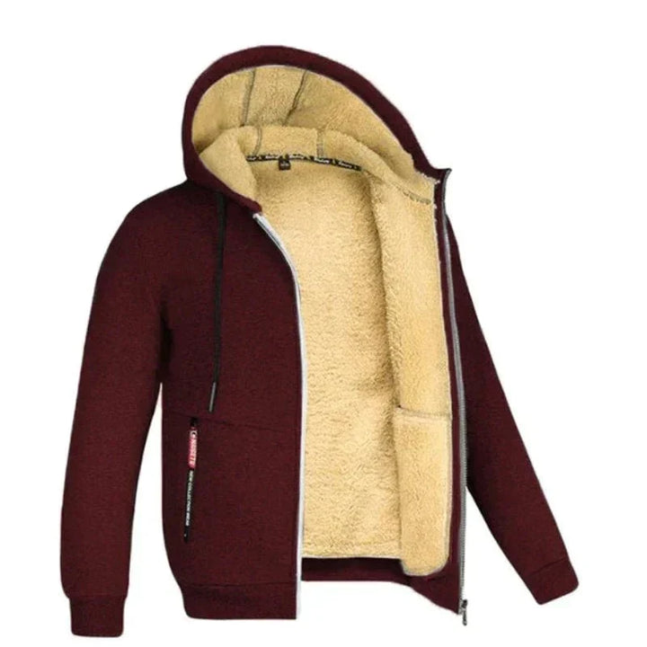 Gilet d’Hiver Homme en Maille Zippé avec Doublure en Laine