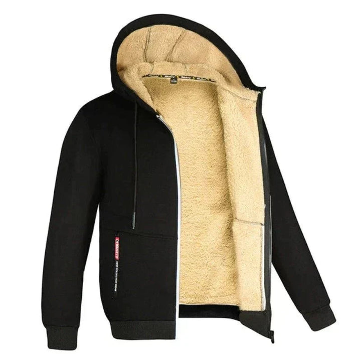 Gilet d’Hiver Homme en Maille Zippé avec Doublure en Laine