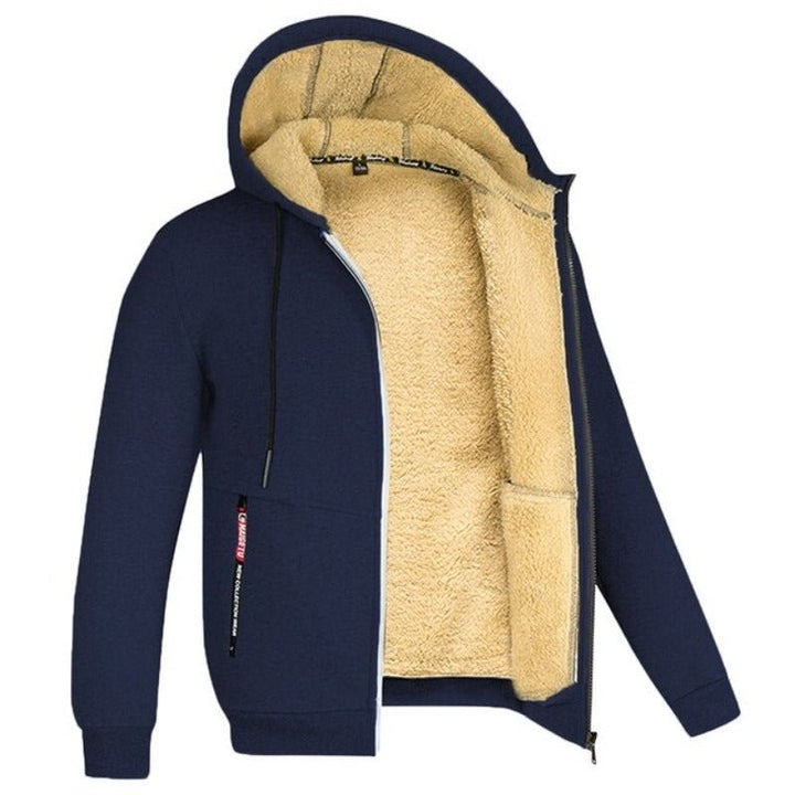Gilet d’Hiver Homme en Maille Zippé avec Doublure en Laine