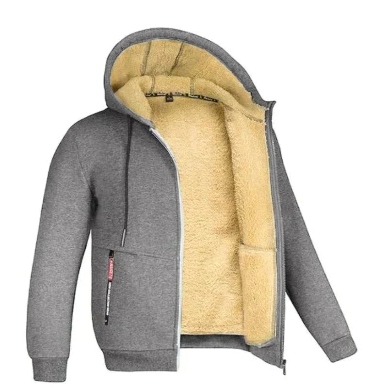 Gilet d’Hiver Homme en Maille Zippé avec Doublure en Laine