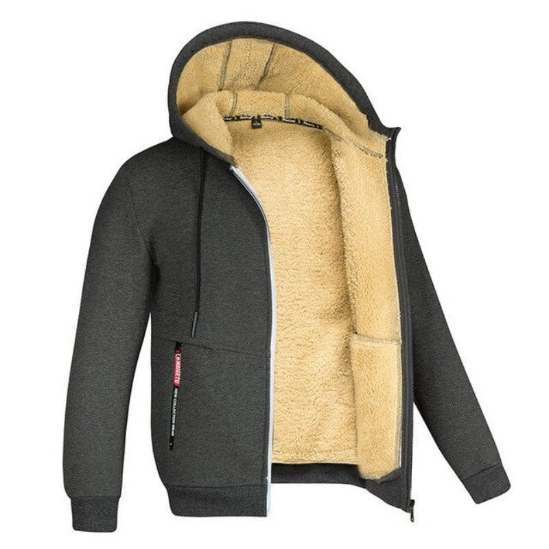 Gilet d’Hiver Homme en Maille Zippé avec Doublure en Laine