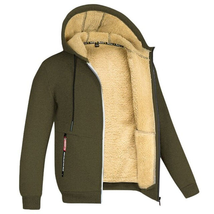 Gilet d’Hiver Homme en Maille Zippé avec Doublure en Laine