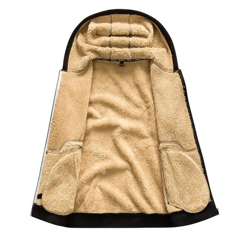 Gilet d’Hiver Homme en Maille Zippé avec Doublure en Laine