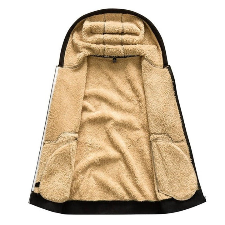 Gilet d’Hiver Homme en Maille Zippé avec Doublure en Laine