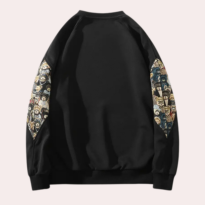 DIMAS  - Sweat-shirt Masculin Imprimé Ours Original