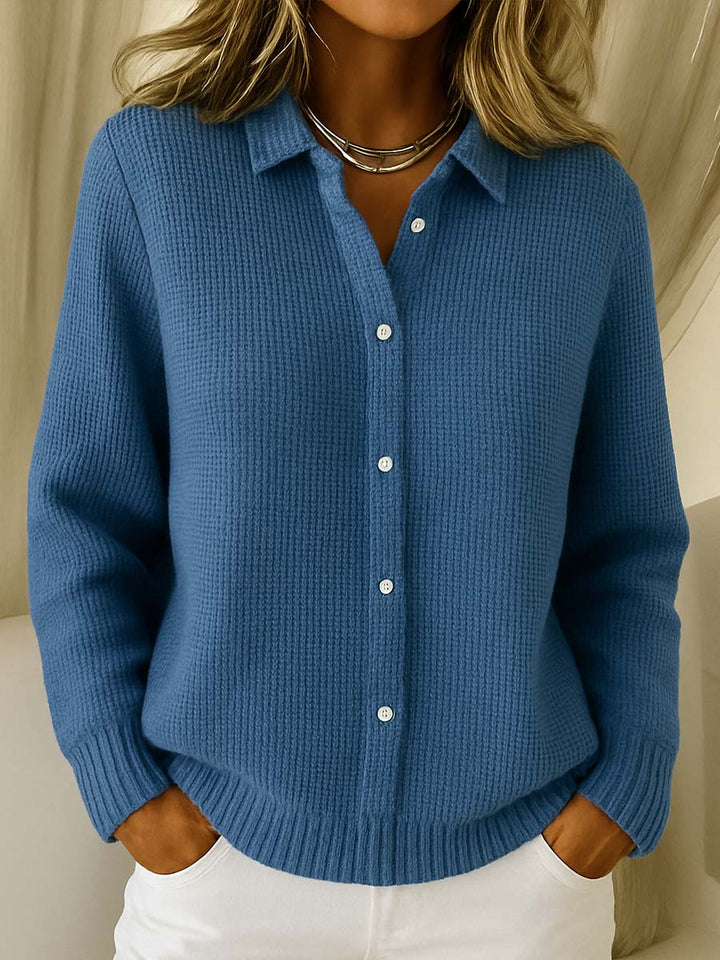 Cardigan Femme en Maille Col Chemise