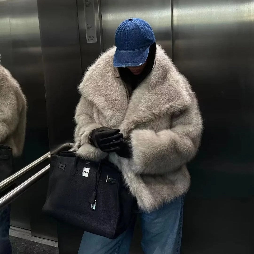 Manteau d’Hiver Femme à Texture Duveteuse