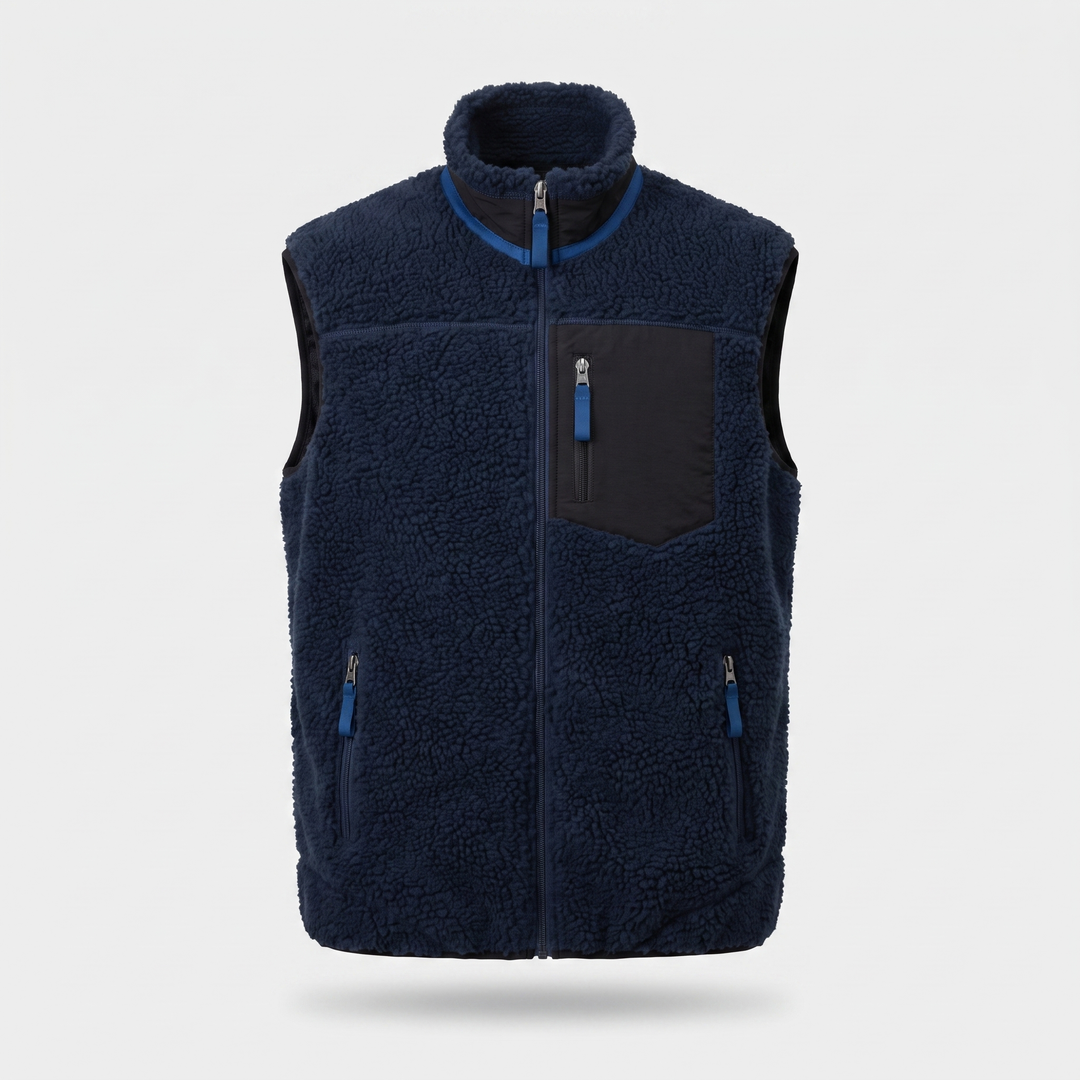 Gilet Polaire Homme Sherpa Col Montant Poches Zippées