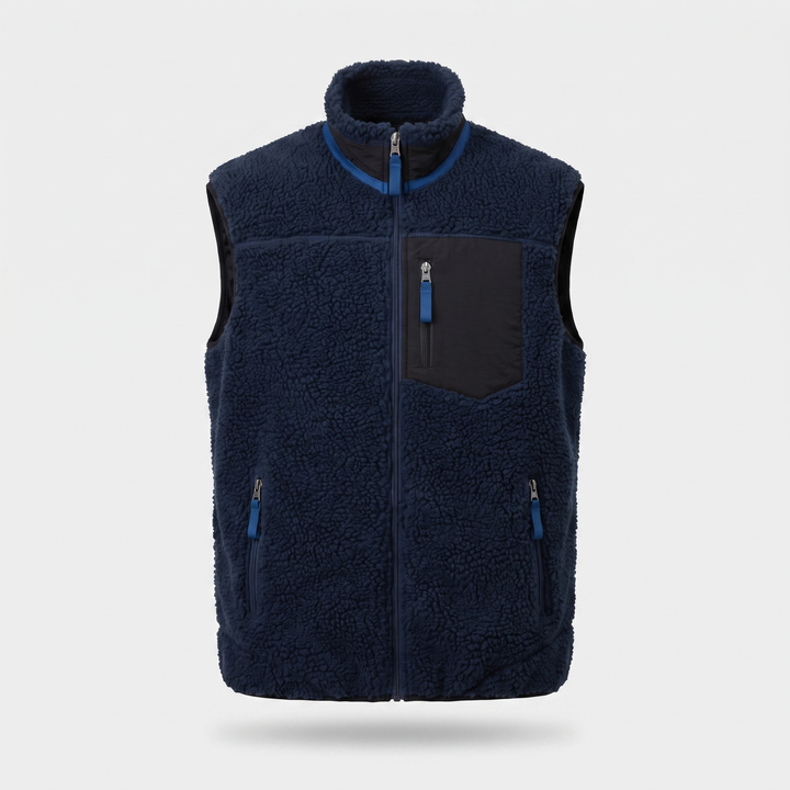 Gilet Polaire Homme Sherpa Col Montant Poches Zippées