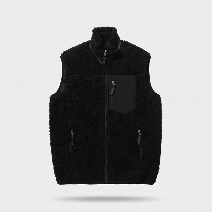 Gilet Polaire Homme Sherpa Col Montant Poches Zippées