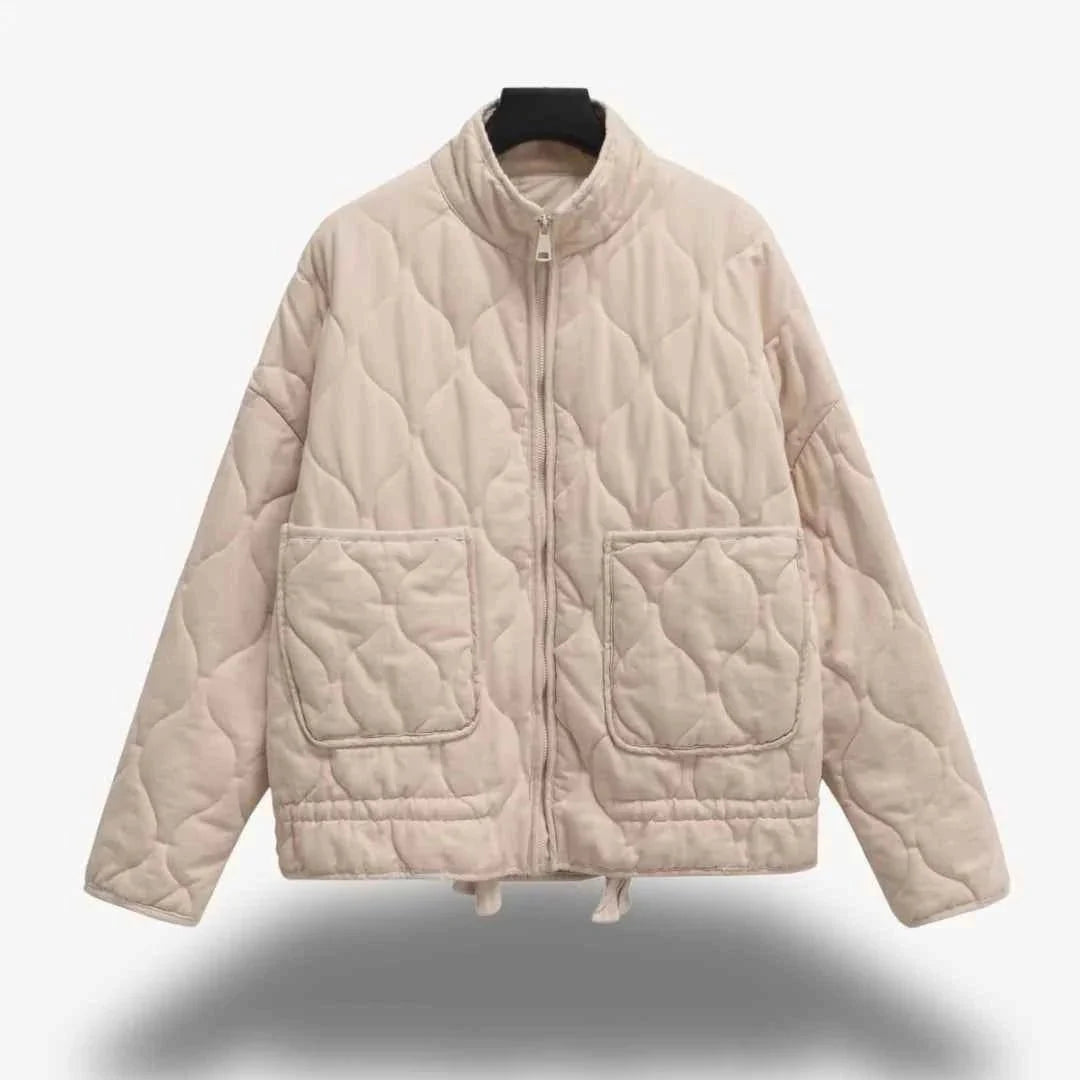 Veste Matelassée Légère pour Femme Coupe Cintrée à Col Montant