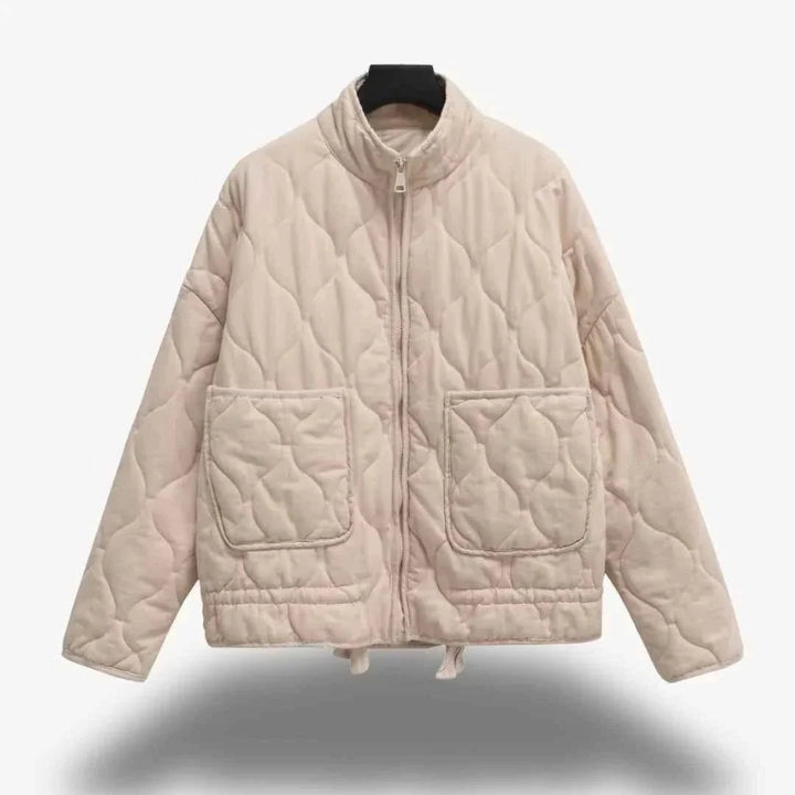 Veste Matelassée Femme Légère Col Montant Poches Plaquées