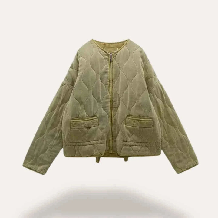 Veste Matelassée Légère pour Femme Coupe Cintrée à Col Montant