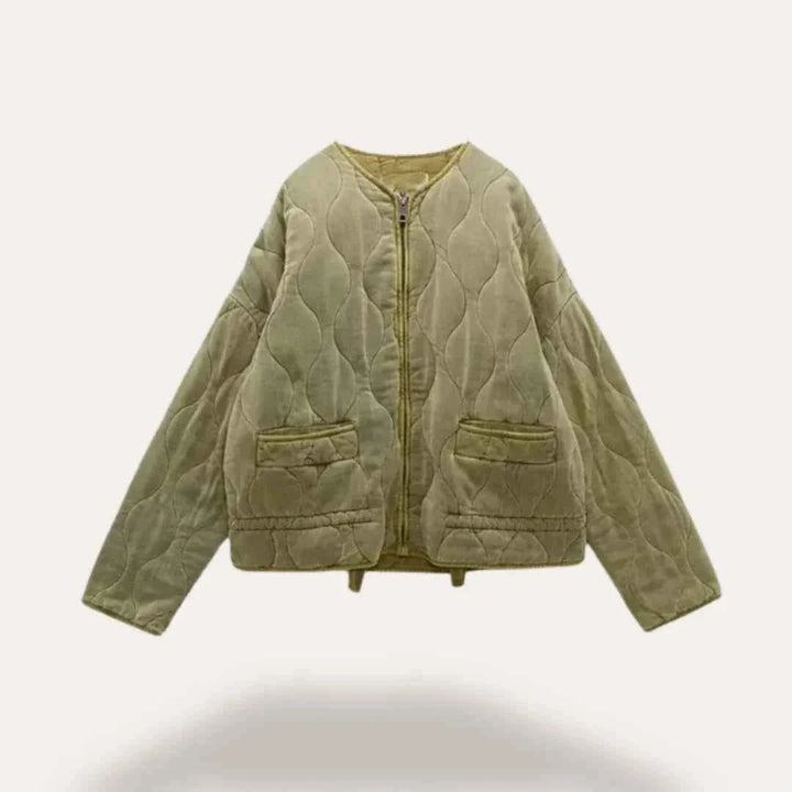 Veste Matelassée Femme Légère Col Montant Poches Plaquées
