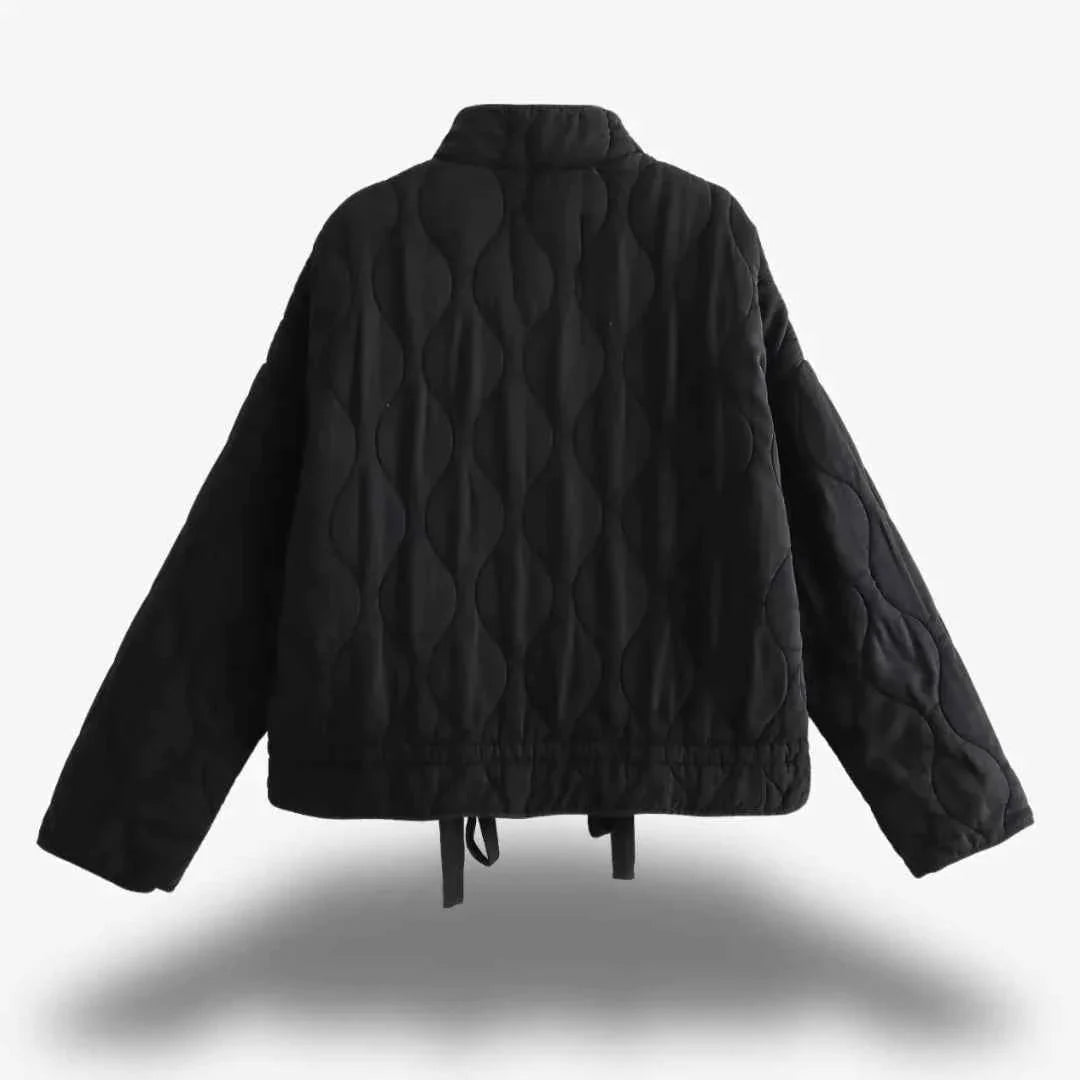 Veste Matelassée Légère pour Femme Coupe Cintrée à Col Montant