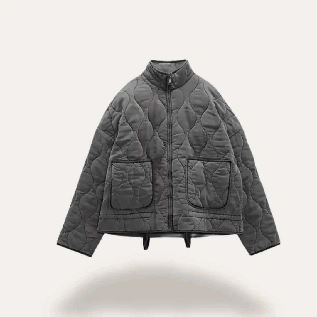 Veste Matelassée Légère pour Femme Coupe Cintrée à Col Montant