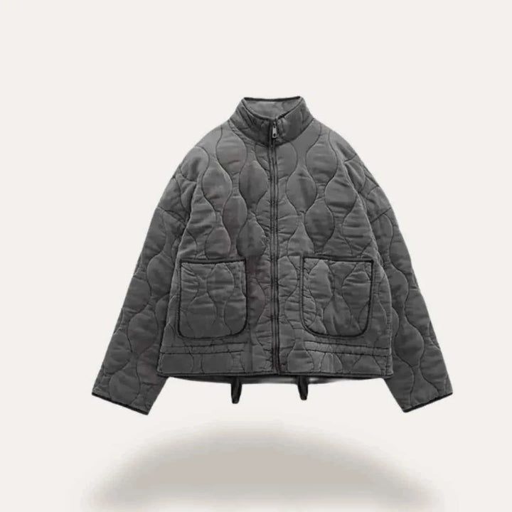 Veste Matelassée Légère pour Femme Coupe Cintrée à Col Montant