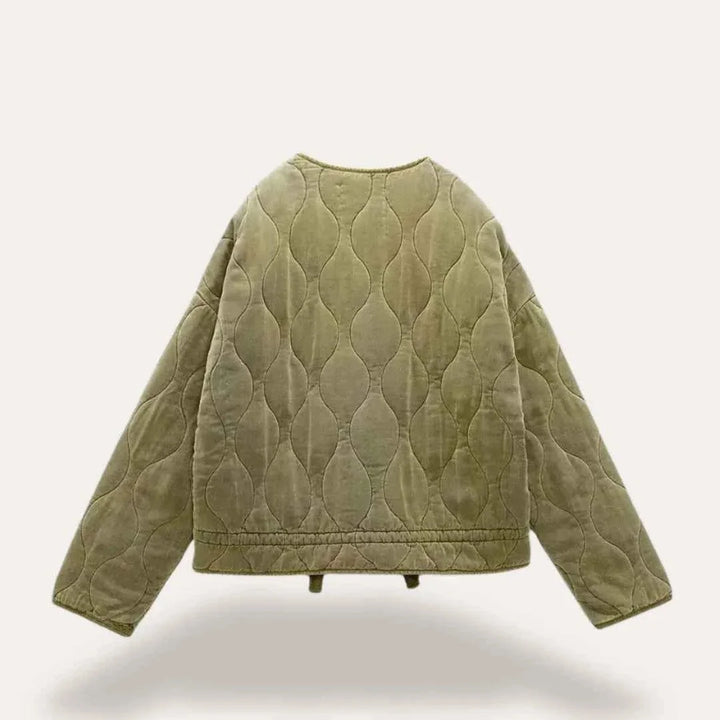 Veste Matelassée Légère pour Femme Coupe Cintrée à Col Montant