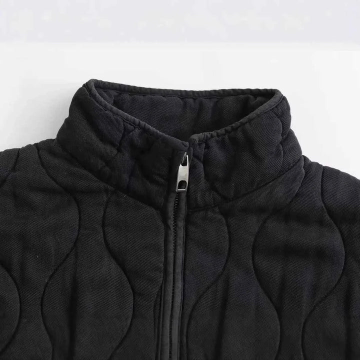 Veste Matelassée Légère pour Femme Coupe Cintrée à Col Montant