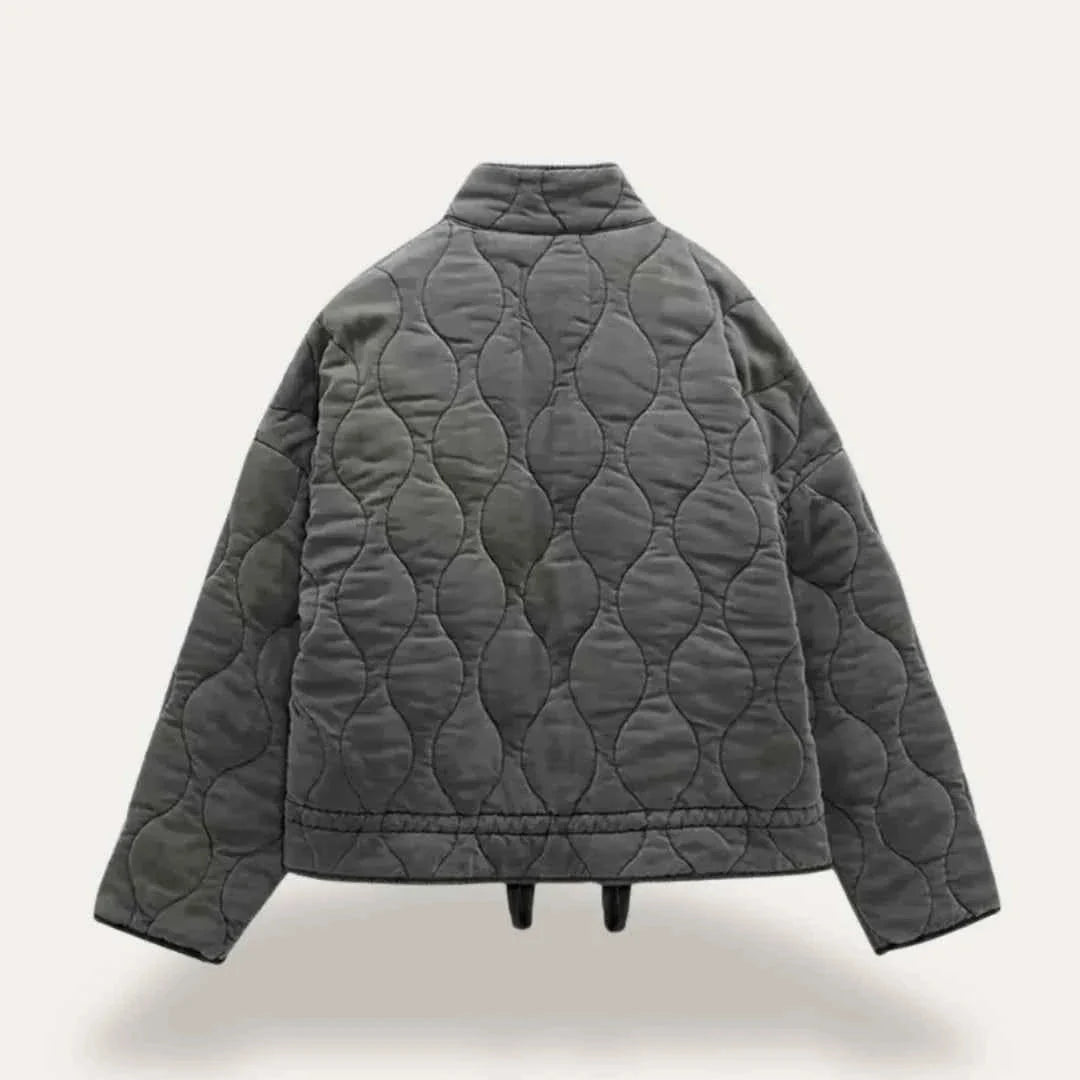Veste Matelassée Légère pour Femme Coupe Cintrée à Col Montant