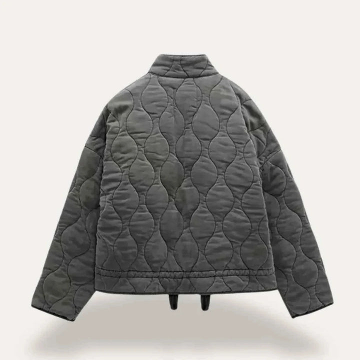 Veste Matelassée Légère pour Femme Coupe Cintrée à Col Montant