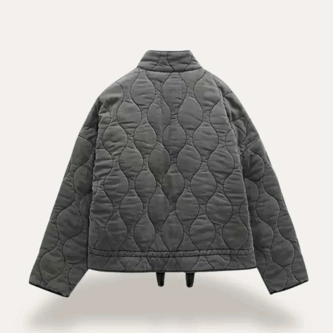 Veste Matelassée Femme Légère Col Montant Poches Plaquées