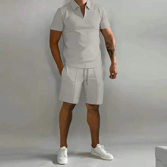 Giel | Luxe polo en short zomerset voor heren in de kleur Khaki voor heren in stijl ideaal voor de zomer.