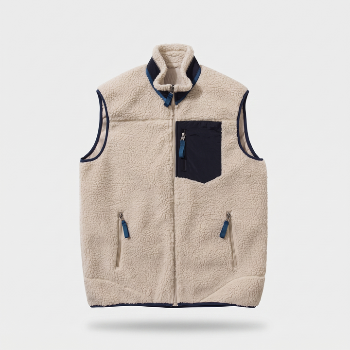 Gilet Polaire Homme Sherpa Col Montant Poches Zippées