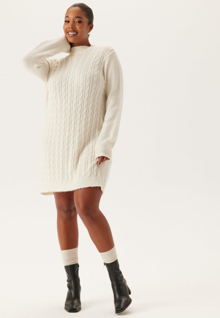 Robe-Pull Femme en Maille Torsadée – Coupe Droite