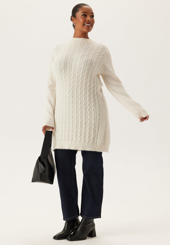 Robe-Pull Femme en Maille Torsadée – Coupe Droite