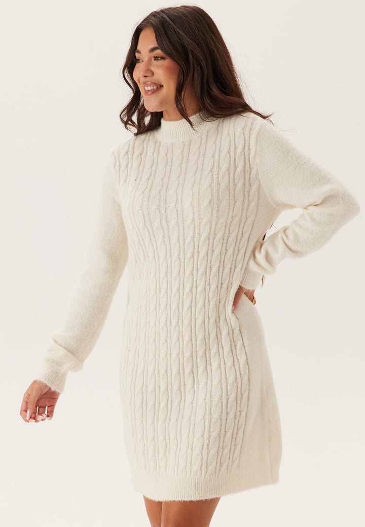 Robe-Pull Femme en Maille Torsadée – Coupe Droite