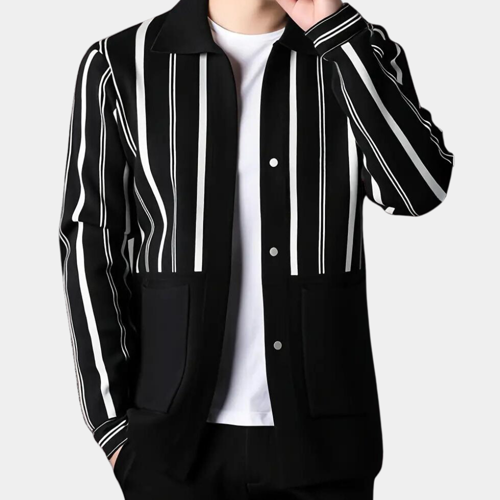 EMILIO - Gilet Rayé Chic pour Hommes en Style Décontracté