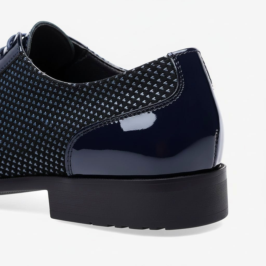 Chaussures Oxford Homme en Cuir avec Bout Verni et Motif Texturé