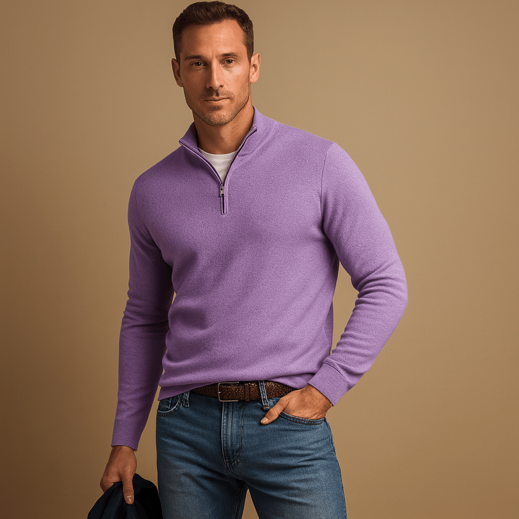 Pull Homme Demi-Zip Coupe Regular