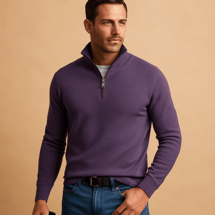 Pull Homme Demi-Zip Coupe Regular