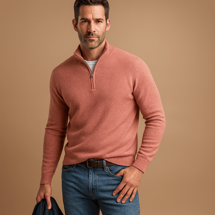 Pull Homme Demi-Zip Coupe Regular