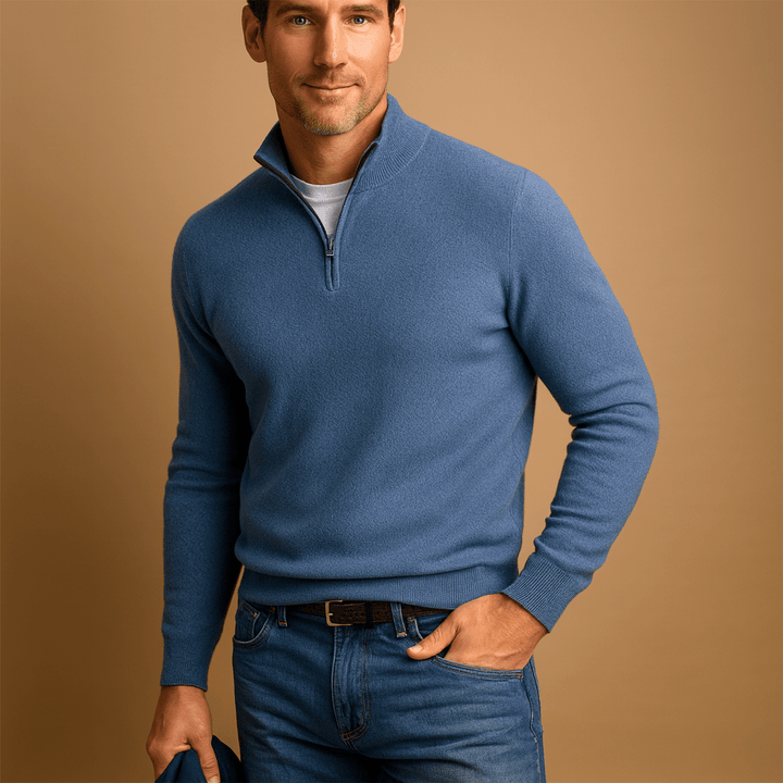 Pull Homme Demi-Zip Coupe Regular