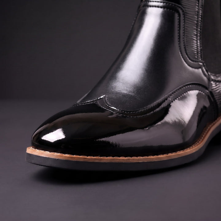 Bottes Chelsea Homme en Cuir avec Élastiques Latéraux et Tirants