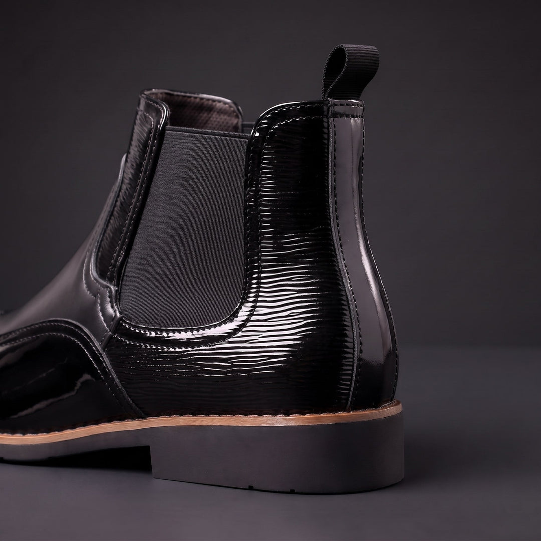 Bottes Chelsea Homme en Cuir avec Élastiques Latéraux et Tirants