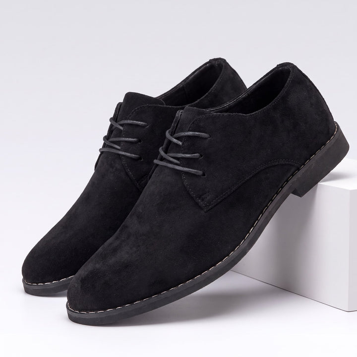 Chaussures Derby Homme en Daim avec Lacets et Semelle en Cuir