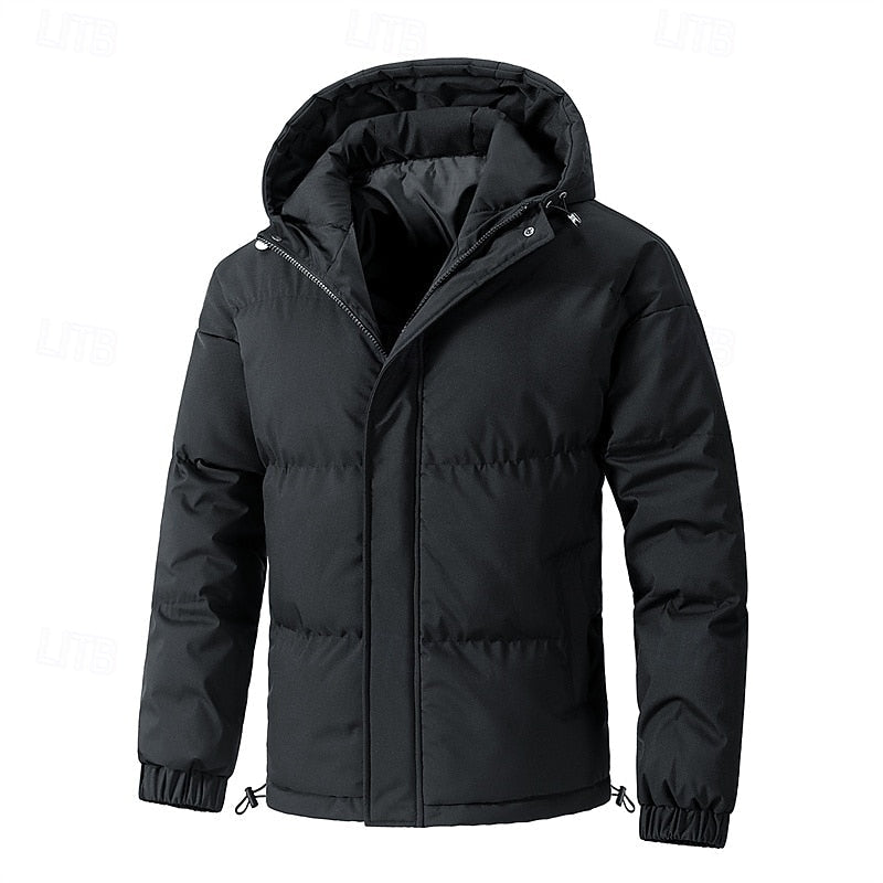 Veste d'Hiver Homme Matelassée à Capuche Col Montant